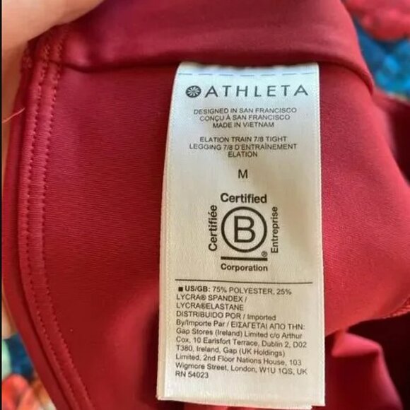 ATHLETA Elation Train 7/8 High-Rise Leggings Decadent Red Size Medium - Picture 6 of 6